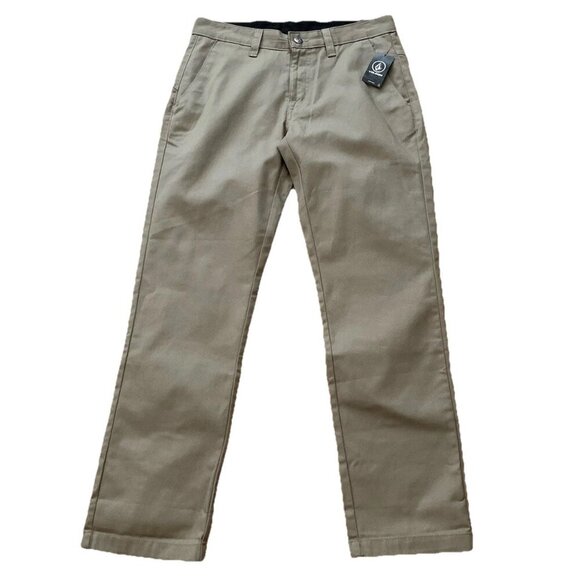 Volcom Men's Tan Khaki Vmonty Chino Pants Size 29 Flat Front NWT - Picture 1 of 11